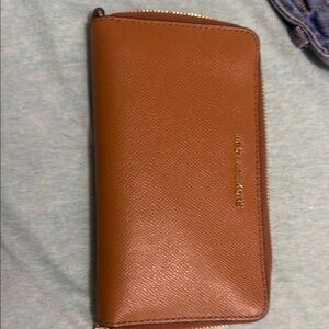 Michael Kors Tan Leather Zip Wallet